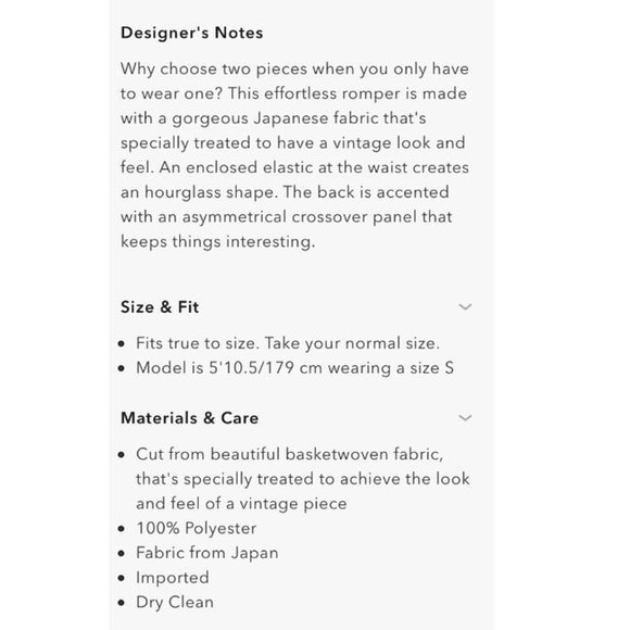 Aritzia Wilfred Japan Black Romper - Picture 8 of 8